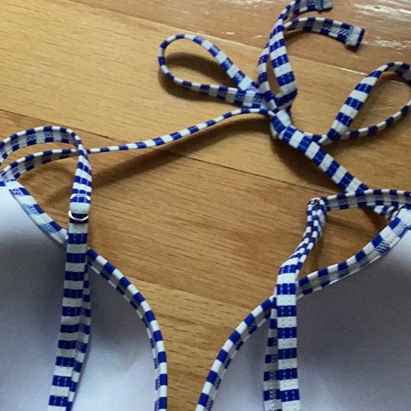 NEW Blue and White Striped One Piece Swimsuit - Picture 6 of 8